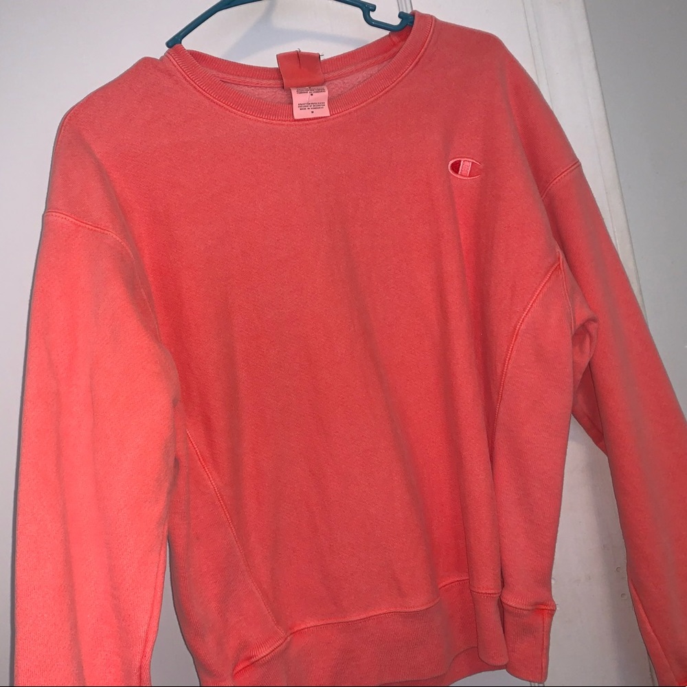 peach champion crew neck